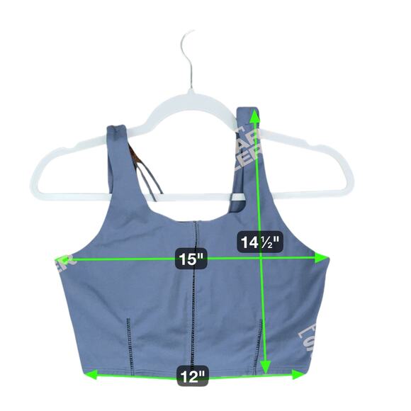 Nike Yoga Luxe Infinalon Cropped Tank Stretch‎ Activewear Blue Purple Women M - Picture 7 of 7